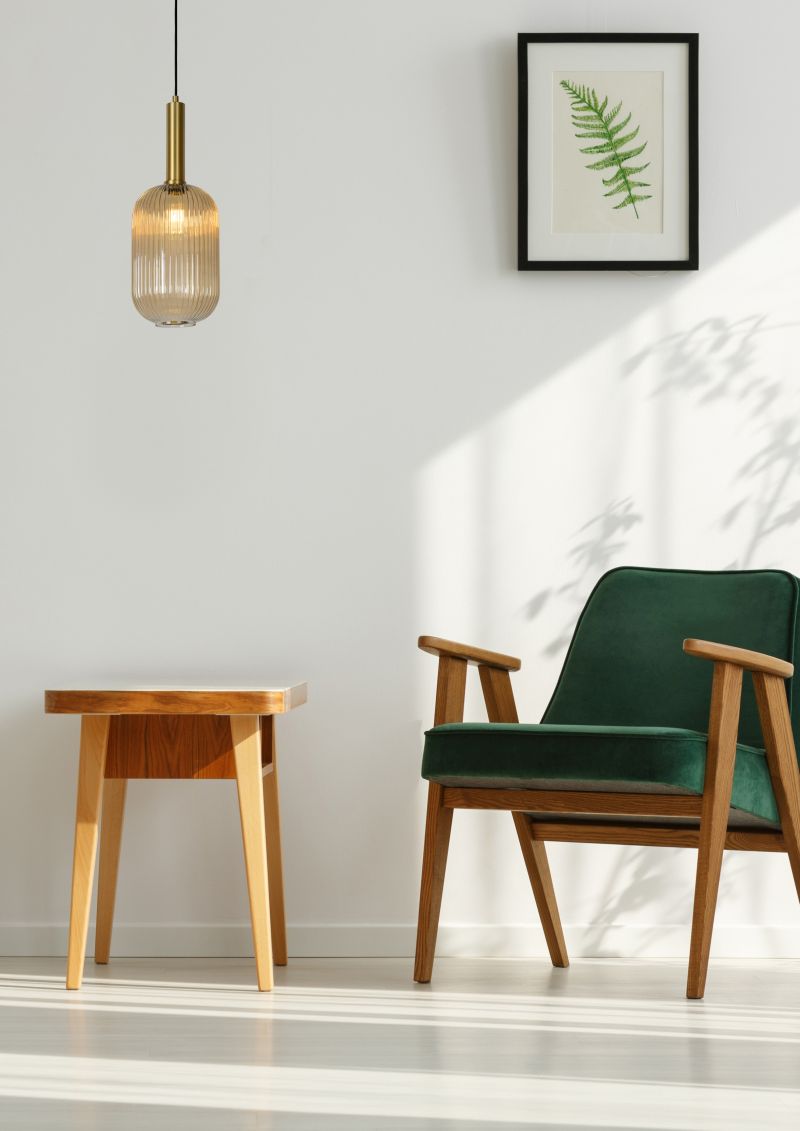 Lucide MALOTO - Závesné svietidlo - Ø 20 cm - 1xE27 - Jantárová